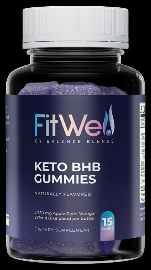 Fitwell Keto Gummies bottle by Balance Blends with 3,750 mg apple cider vinegar and 375 mg BHB blend